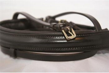 Hans Melzer Reithalfter standard schwedisch kombiniert braun/messing Pony – Bild 1 von 2