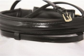 Hans Melzer Reithalfter standard schwedisch kombiniert schwarz/messing WB EXTRA (KB-Kaltblut) – Bild 1 von 2