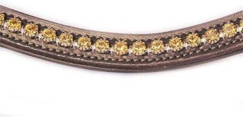 Hans Melzer Stirnriemen Berlin braun mit honigfarbenen Steinen – Bild 1 von 2