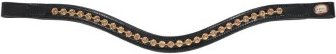 Hans Melzer Stirnriemen Bonn schwarz mit großen braunen Steinen – Bild 1 von 2