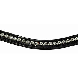 Hans Melzer Stirnriemen Wiesbaden geschwungen Lack Schwarz/Silber WB – Bild 1 von 2