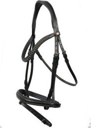 Hans Melzer Trense Badminton schwarz/silber – Bild 1 von 2