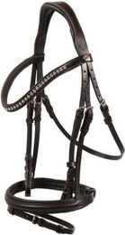 Hans Melzer Trense Calgary englisches Reithalfter braun/silber Pony – Bild 1 von 2