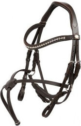 Hans Melzer Trense Calgary mexikanisches Reithalfter braun/silber Pony – Bild 1 von 2