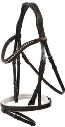 Produktbild von Hans Melzer Trense Kentucky braun/silber weiß unterlegt Pony