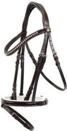 Produktbild von Hans Melzer Trense Lexington braun/silber weiß unterlegt LACK VB/COB