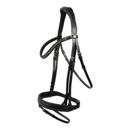 Produktbild von Hans Melzer Trense Luhmühlen schwarz/silber mit dunklen Kristallen