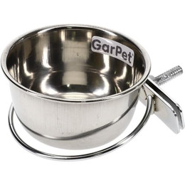 Produktbild von Happet Edelstahlnapf zum Einhängen mit Schraub- oder Hakenbefestigung - 0,15 l