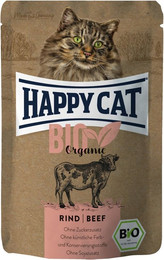 Produktbild von HAPPY CAT BIO Organic 85 Gramm Katzennassfutter Sparpaket 24 x 85 Gramm Rind