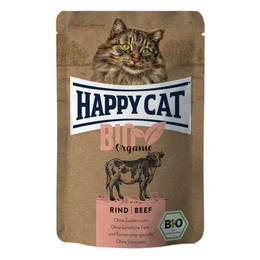 Produktbild von Happy Cat Katzen Nassfutter Bio Rind - 12 x 85 g
