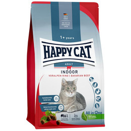 Produktbild von Happy Cat Katzen Trockenfutter Indoor Voralpen Rind - 4 x 1,3 kg