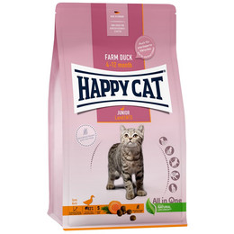 Produktbild von Happy Cat Katzen Trockenfutter Junior Land Ente - 6 x 300 g