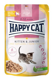 Produktbild von Happy Cat Meat in Sauce Kitten & Junior Land-Geflügel - 20 x 85 g