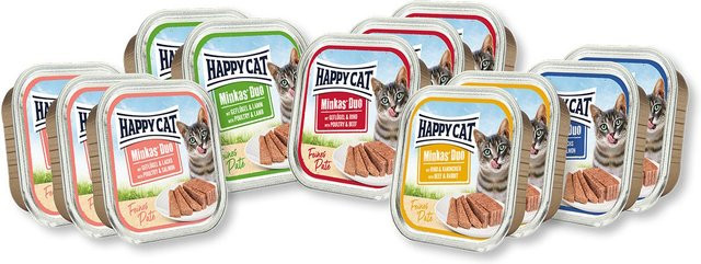 Produktbild von Happy Cat Minkas Duo Feines Paté Mixpaket - 12 x 100 g