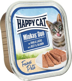 Produktbild von Happy Cat Minkas Duo Paté Rind und Wildlachs - 16 x 100 g