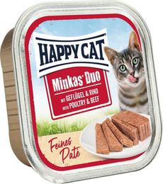 Produktbild von Happy Cat Minkas DuoPaté Geflügel und Rind - 16 x 100 g