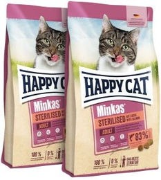 Produktbild von HAPPY CAT Minkas Trockenfutter Katze, Adult, Sterilised, Lachs 2x4 kg