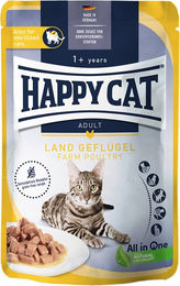 Produktbild von Happy Cat Pouch Meat in Sauce Land-Geflügel - 12 x 85 g