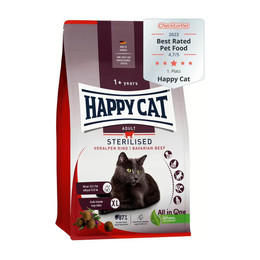 Produktbild von Happy Cat Sterilised Adult Voralpen-Rind Katzentrockenfutter - 4 kg