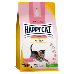Produktbild von Happy Cat Young Kitten Land-Geflügel - 4 x 1,3 kg