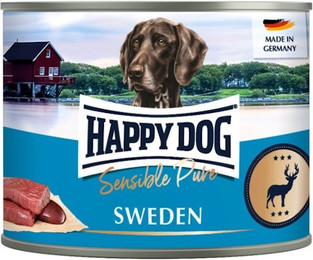 Produktbild von HAPPY DOG 200 Gramm Hundenassfutter Sparpaket 12 x 200 Gramm Sensible Pure Sweden Wild Pur
