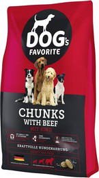 Produktbild von Happy Dog Dog's Favorite Chunks mit Rind - 15 kg