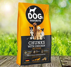 Produktbild von Happy Dog Favorite Chunks mit Huhn - 15 kg