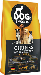 Produktbild von HAPPY DOG Favorite Chunks mit Huhn Hundetrockenfutter Sparpaket 2 x 15 Kilogramm