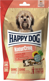 Produktbild von HAPPY DOG NaturCroq Mini Snack 100 Gramm Hundesnack 10 x 100 Gramm Lachs mit Reis