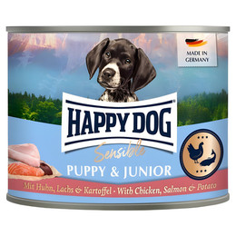 Produktbild von Happy Dog Sensible Puppy Huhn, Lachs & Kartoffel - 6 x 200 g