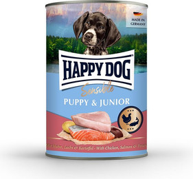 Produktbild von Happy Dog Sensible Puppy Huhn, Lachs & Kartoffel - 6 x 400 g