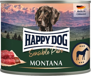 Produktbild von HAPPY DOG Sensible Pure 200g Hundenassfutter Sparpaket 12 x 200 Gramm Montana Pferd