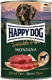 Produktbild von HAPPY DOG Sensible Pure 400g Hundenassfutter Sparpaket 12 x 400 Gramm Montana Pferd