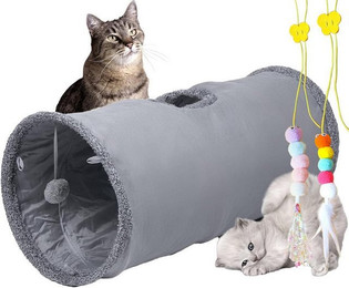 Produktbild von Happy Home Faltbarer Katzentunnel mit Wildlederbezug