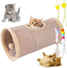 Produktbild von Happy Home Faltbarer Katzentunnel mit Wildlederbezug