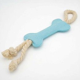 Produktbild von HAPPY JACKY Hundespielzeug Knochen mit Seil blau