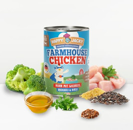 Produktbild von HAPPY JACKY Mono Hundenassfutter Huhn - 6 x 410 g