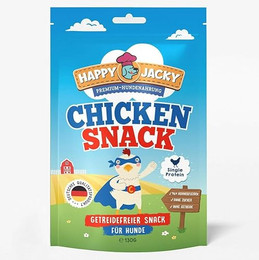Produktbild von HAPPY JACKY Monoprotein Snack für ernährungssensible Hunde - 6 x 125 g