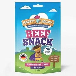 Produktbild von HAPPY JACKY Monoprotein Snack für ernährungssensible Hunde - 6 x 125 g