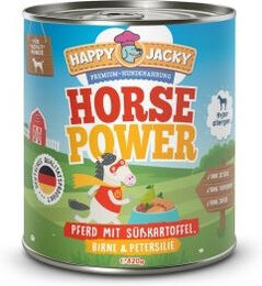 HAPPY JACKY Nassfutter Hypoallergen Pferd mit Süßkartoffel 6x820 g – Bild 1 von 3