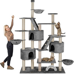Produktbild von Happypet Kratzbaum Simba extra breit höhenverstellbar mit Höhlen und Liegemulden
