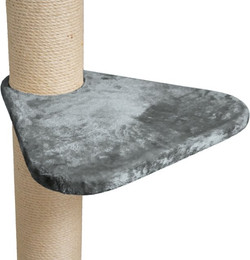 Produktbild von HAPPYPET Universal XL Liegeplatz für Kratzbaum 55 cm - Stabile Liegefläche, 600g Plüsch überzogen, Zubehör Ersatz für Katzenkratzbäume, belastbar bis 15 kg, Grau Grau