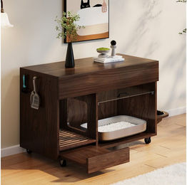 Produktbild von HAUSS SPOLE Tierhaus Bewegbarer Katzenkloschrank Katzenhaus mit Sandauffangschal&Katzennapf