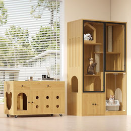 Produktbild von HAUSS SPOLE Tierhaus Haustiermöbel-Set Bewegbarer Katzenkloschrank