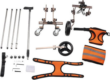 Produktbild von Haustier 4 Räder Rollstuhl Aluminiumlegierung Stoßdämpfend Tragbar Haustier Rehabilitationsrollstühle mit