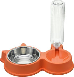 Produktbild von Haustier Doppelnapf Kippsicher Rutschfest Katzen Hunde Futter- und Wassernapf Set mit Automatischem Wasserspender für