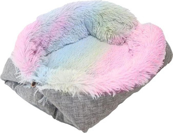 Produktbild von Haustier-Katzenbett bunt faltbar mit doppeltem Verwendungszweck