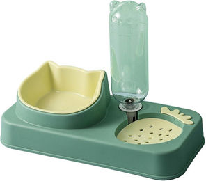 Produktbild von Haustier Wasser Futter Napf Set Automatischer Wasserspender Flasche Anti-Überlauf Design Doppelte Hunde Katzen Näpfe für