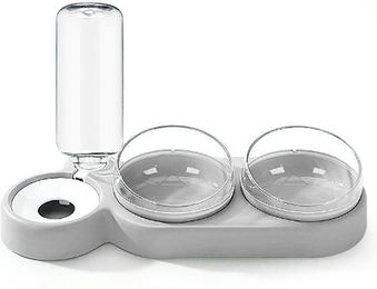 Produktbild von Haustier Wasser- und Futternapf mit Neigungsdesign und Wasserspenderflasche