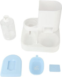 Produktbild von Haustier Wasser- und Futternäpfe Set Großes Fassungsvermögen Automatischer Haustierfutter- und Wasserspender Doppelter Hund Katze blau